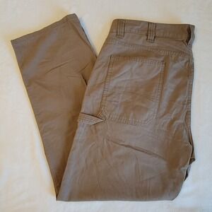 Blue Mountain Carpenter Pants Mens 38x32 Brown Cotton Canvas Utility Workwear